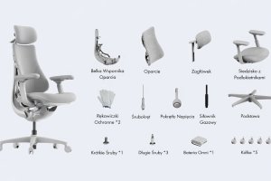 Krzesło biurowe R2 Invest LiberNovo Omni Dynamic Krzesło Ergonomiczne Siedzisko 48 cm Szare 10