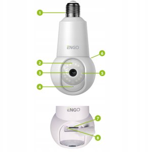 Kamera IP Engo Kamera SMART ENGO ECAM-E27 do lampy E27, Wi-Fi, 4Mpx FHD, 2,4GHz 4