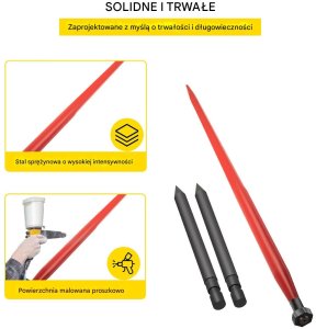 Trixie Widły do bel siana 125 cm 1360 kg szybki montaż do ładowacza 4