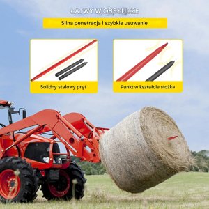 Trixie Widły do bel siana 125 cm 1360 kg szybki montaż do ładowacza 7