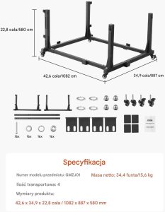 CarTech Inc Wózek na drzwi Jeep Wrangler JK JL JT 4 drzwi stojak garażowy 2