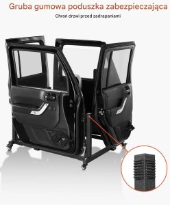 CarTech Inc Wózek na drzwi Jeep Wrangler JK JL JT 4 drzwi stojak garażowy 5