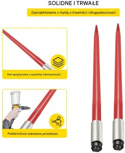 Trixie Widły do bel siana 99 cm 1360 kg para szybki montaż do ładowacza 4