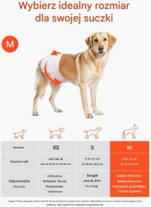 Snibbs Pieluchy dla psa suczki M 96 szt chłonne na cieczkę trening 3