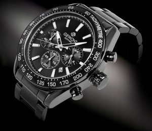 Zegarek Giewont Zegarek Męski Giewont Chronograph Sapphire Czarny GW9580-B2 2