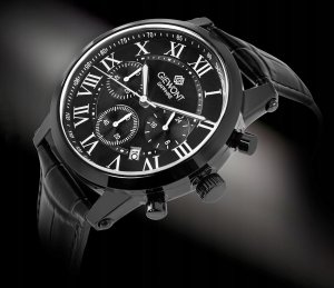 Zegarek Giewont Zegarek Męski Giewont Chronograph Sapphire Czarny GW6260-A3 2