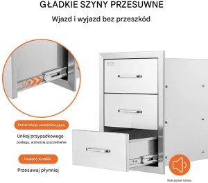 Ambiance Szuflady do kuchni ogrodowej BBQ potrójne stal nierdzewna grill 6