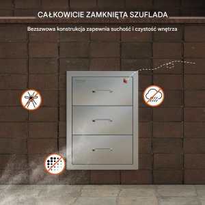 Ambiance Szuflady do kuchni ogrodowej BBQ potrójne stal nierdzewna grill 7