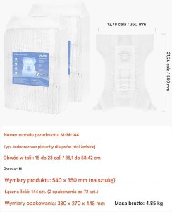 Snibbs Pieluchy dla psa suczki M 144 szt chłonne na cieczkę trening 2