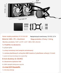 Chłodzenie wodne SilentiumPC Chłodzenie wodne CPU AIO 120mm LCD ARGB Intel AMD do PC gaming 2