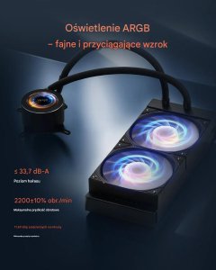 Chłodzenie wodne SilentiumPC Chłodzenie wodne CPU AIO 120mm LCD ARGB Intel AMD do PC gaming 5