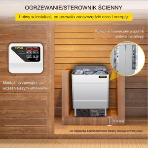 Vevor Piec do sauny elektryczny 9 kW ze sterownikiem zewnętrznym stal 5