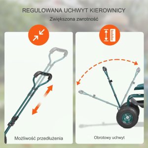 Ambiance Wózek ogrodowy siedzisko ogrodowe taboret ogrodowy na kółkach zielony 6