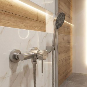 Bateria prysznicowa Rea Bateria prysznicowa REA Lungo Stripe Nikiel Szczotkowany 3