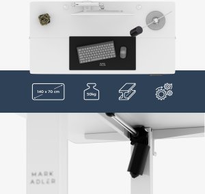 Biurko Mark Adler Leader 7.3 Białe 140 cm x 70 cm 11