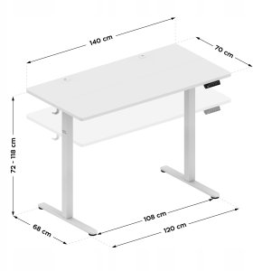 Biurko Mark Adler Leader 7.3 Białe 140 cm x 70 cm 10
