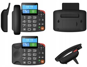 Telefon stacjonarny Maxcom Telefon stacjonarny z GSM na kartę SIM Maxcom Comfort MM42D SE SOS WhatsApp 2