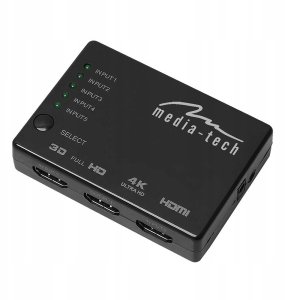 Media-Tech SWITCH 5x HDMI PRZEŁĄCZNIK ULTRA HD 4K HUB 5W1 3