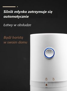 Młynek do kawy Mobilari Bezprzewodowy przenośny Młynek do kawy z baterią ładowany na USB-C regulacją HG222006 6