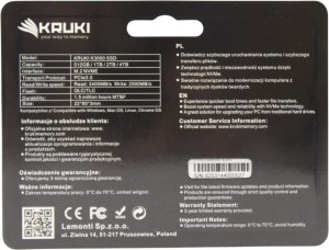 Dysk SSD Kruki Dysk SSD Kruki K3000 256GB M.2 NVMe 2280 PCIe 3.0 2
