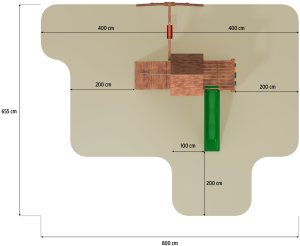 Plum Plac zabaw drewniany DUMO Ogródkowy Raj 3 ze zjeżdżalnią 220 cm i huśtawką 11