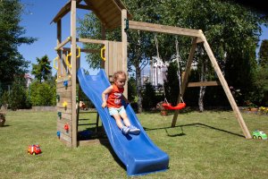 Plum Plac zabaw drewniany DUMO Ogródkowy Raj 2 ze zjeżdżalnią 220 cm i huśtawką 6