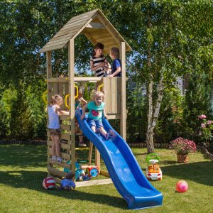 Plum Plac zabaw drewniany DUMO Ogródkowy Raj 1 ze zjeżdżalnią 220 cm dla dzieci 5