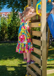 Plum Plac zabaw drewniany DUMO Ogródkowy Raj 1 ze zjeżdżalnią 220 cm dla dzieci 6