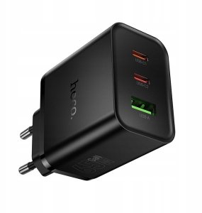 Ładowarka Hoco Ładowarka sieciowa do telefonu Hoco 2x USB C + USB A QC3.0 PD 3A 65W N75 czarna 5