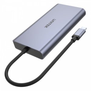 HUB USB Unitek USB-C - 2x USB 3.1 HDMI DP RJ-45 czytnik SD 8