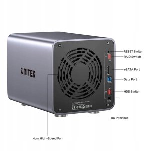 Macierz dyskowa Unitek Obudowa RAID do dysku SATA 2.5''/3.5'' 8 trybów 80TB USB-C 7