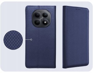 krainaGSM Etui z Klapką Do Xiaomi Redmi Note 15 5G (Granatowe, Magnetyczne, Zamykane) 4