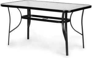 Goodhome Stół ogrodowy 160x90 cm szkło hartowane duży blat na taras ogród otwór na parasol MultiGarden EDUKAMP 3