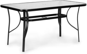 Goodhome Stół ogrodowy 160x90 cm szkło hartowane duży blat na taras ogród otwór na parasol MultiGarden EDUKAMP 4