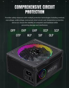 Zasilacz GameMax Gamemax Power Supply, 80 PLUS, Gold | RGB 1050G | 1050 W 11