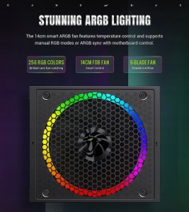 Zasilacz GameMax Gamemax Power Supply, 80 PLUS, Gold | RGB 850G | 850 W 9