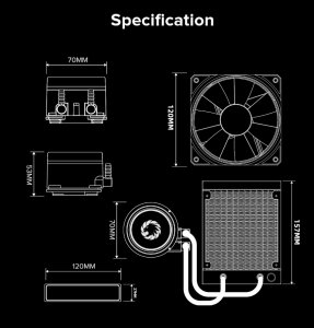 Chłodzenie wodne GameMax Gamemax CPU Liquid Cooler | ICEBURG 120 BK | Black | Intel, AMD 12