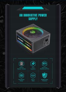 Zasilacz GameMax Gamemax Power Supply, 80 PLUS, Platinum | RGB PRO 1300P | 1300 W 2