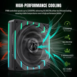 Wentylator GameMax Gamemax Case Fan | TORNADO T12 ARGB-R | Black 3