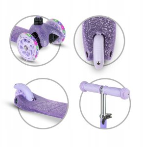 Hulajnoga Skids Control HULAJNOGA BALANSOWA UNO GLITTER VIOLET 5906601709227 9