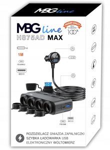 Ładowarka ROZDZIELACZ GNIAZDA ZAPALNICZKI 12V 24V ŁADOWARKA SAMOCHODOWA QC PD 3x USB 3