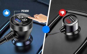 Ładowarka ROZDZIELACZ GNIAZDA ZAPALNICZKI 12V 24V ŁADOWARKA SAMOCHODOWA QC PD 3x USB 5