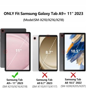 Etui z klawiaturą RGB do Samsung Galaxy Tab A9+ Plus SM-X210 obudowa case 4