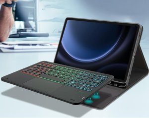 Etui z klawiaturą RGB Bluetooth do Samsung Galaxy Tab S9/S9 FE/S10 FE, case 4