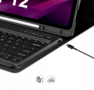 Etui z klawiaturą do Lenovo Tab P12 TB370, case obudowa pokrowiec z klapką 8