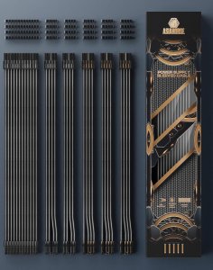 Dini Zestaw Czarnych transparentnych przedłużaczy Asiahorse do zasilacza 6 KIT 2