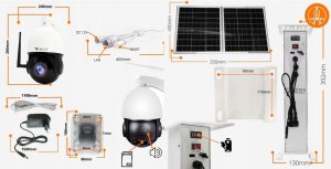 Kamera IP ORLLO Kamera Zewnętrzna SIM GSM 4G z Panelem Solarnym 60W ORLLO Z18 Bateria 30Ah 6