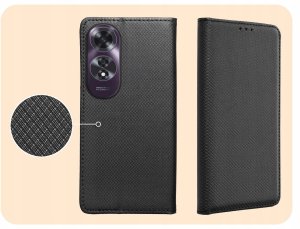 Hello Case Etui z Klapką Do Oppo A60 4G (Czarne, Zamykane, Magnetyczne, Kabura, Case) 4
