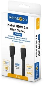 Kabel Reinston Kabel Przewód płaski Reinston EK042 HDMI - HDMI 4K 2.0 3m Czarny 2