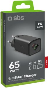 Ładowarka SBS Ładowarka sieciowa SBS NanoTube GaN PD 1x USB-C / 1x USB-A 65W Czarna 2